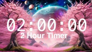 2 Hour Countdown Timer with Alarm | Calming Music | Fantasy Cherry Blossoms