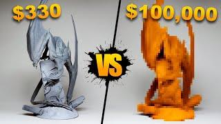 Comparing a $100,000 3D Printer to a $330 home 3D printer