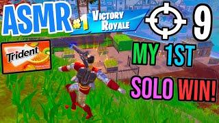 ASMR Gaming  Fortnite My 1st Solo Win! Relaxing Gum Chewing  Controller Sounds + Whispering 