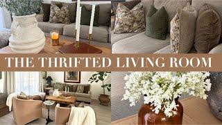 ENTIRE LIVING ROOM TRANSFORMATION USING THRIFT STORE GOODWILL FINDS DECORATE WITH ME