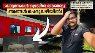 കാട്ടാനകൾ 12 മണിക്കൂർ വഴിമുടക്കി  | Dhanbad - Alappuzha Express Full Journey Part 1