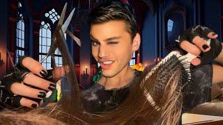ASMR~ Emo boyfriend plays with your hair in the back of class (you met him on Hinge)