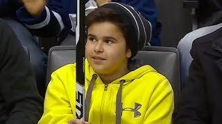 Young fan catches Brandon Pirri’s flying stick