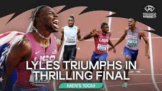 Noah Lyles storms to 100m gold medal in 9.83  | World Athletics Championships Budapest 23