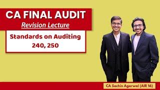 SA 240, SA 250 Revision | CA Final AUDIT | Complete ICAI Coverage | CA Sachin Agarwal AIR 16