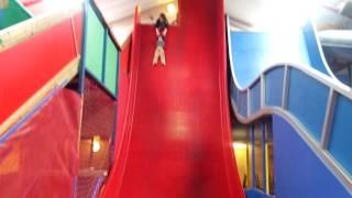 Play Zone, Portsmouth. Fearless Finley takes on the drop slide.