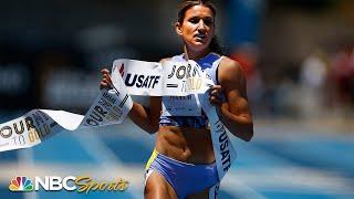 USA's Jenna Prandini runs down Twanisha Terry at the wire to take 200m at USATF L.A. | NBC Sports