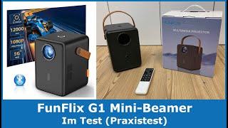 Mini-Beamer Test (FunFlix G1 Full HD Projektor) ||  1080P Video Beamer mit 5G WiFi, Bluetooth & HDMI