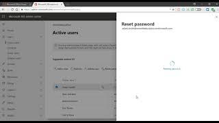 Password Reset: Office 365 admin user work