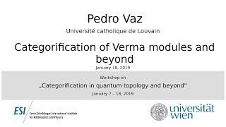 Pedro Vaz - Categorification of Verma modules and beyond