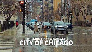 [Full Ver.] Rainy Day in Chicago, West Loop, Fulton, Greek Town, Madison Street, Rain & City Sounds