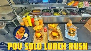 POV SOLO: Morning Prep to Crazy Lunch Rush: SOLO Restaurant Hustle! (Sunday morning LUNCH RUSH)