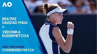 Beatriz Haddad Maia v Veronika Kudermetova Condensed Match | Australian Open 2025 Third Round