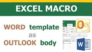 Bulk Emails | Word template as Outlook Body | Excel macro(vba)