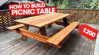 How To Build A Modern 8ft Picnic Table: Easy Outdoor DIY Project Step-By-Step Guide | PEDRO DIY