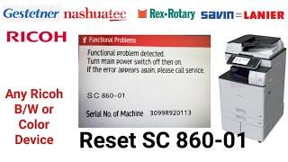 Reset SC 860-01, SC 860-00 in Ricoh IMC 2000,  How to fix error code SC860-01 in Ricoh IM C2000