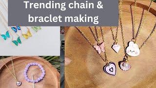 Beautiful and trending chain making with simple steps |DIY jewellery making at home for beginners