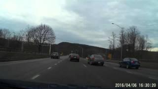 Car Cuts off Cop on Highway