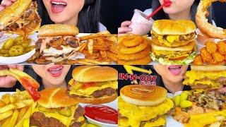 Asmr Phan BURGER  & fries Mukbang compilation | *big bites* 