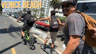 VENICE BEACH! Long boarding with the Boiiiis and SKATEPARK clips.