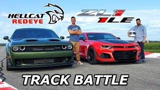 2019 Dodge Hellcat Redeye vs Chevy Camaro ZL1 1LE - DRAG RACE & LAP TIMES