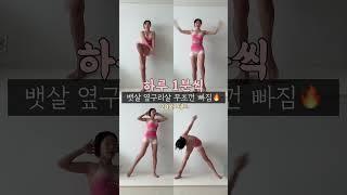 뱃살 옆구리살 무조껀 빠지는 4동작 20번씩 3세트 추천 #전신운동 #오운완 #린쥬홈트 #틈새운동 #뱃살빼기
