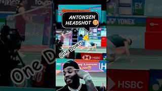 Funny ANTONSEN Headshot  Amazing Rally 122 #andersantonsen #badminton #funnybadminton