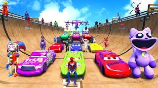 GTA V SPIDER-MAN 2, POPPY PLAYTIME 3: CATNAP, MISS DELIGHT, POMNI CREEPY Join in Epic New Stunt Race