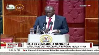 DP Rigathi Gachagua takes the podium in the National Assembly