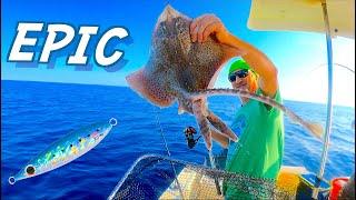 EPIC FISHING TRIP FROM THE BOAT! Mediterranean Multi-Species Session in 70 m of depth [Slow Jigging]