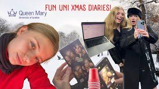 Christmas Diaries as A London Uni Student - meetings, snowy campus, partying & more!