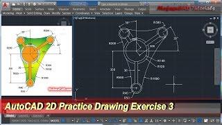 AutoCAD 2D Practice Drawing | Exercise 3 | Basic Tutorial