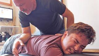 Master Chiropractor SATISFYINGLY Cracks My Broken Back