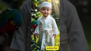"Standing so calmly in the mosque  #MasjidMoment #BabyIslam #TooAdorable"
