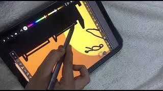 Sunset City Portrait on iPad Air 4th Gen | Relaxing Digital Art Timelapse