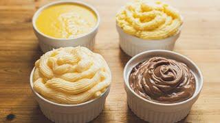 4 tipos diferentes de crema pastelera