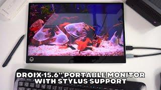 Stylus supported 4K portable monitor with built-in rechargeable battery from DroiX