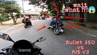 BULLET 350 vs R15 V3 | He Impressed me with his Cornering Skills