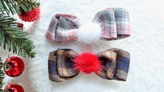 Pretty ribbon bow to make diy tutorial christmas bows for girls 리본공예 에일린리본 DIY400 리본묶는방법 머리핀만들기 手工