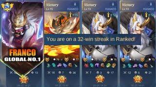 Global Franco New Meta Build & Emblem For Auto Win Streak ( totally insane ) Franco Gameplay ~ MLBB