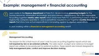 CIMA P1 Management accounting v financial accounting