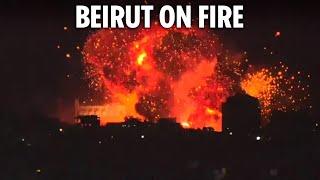 Huge explosion erupts in Beirut after ‘Israeli airstrikes on Hezbollah targets’