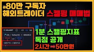 2시간만에 50만원씩 버는 1분봉 초단타 스캘핑 지표 독점공개#주식#코인#선물#매매법