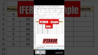 IFERROR in 60 Seconds! Excel Fix Made Simple,  #excel  #excelyourself  #excelshortcuts  #iferror