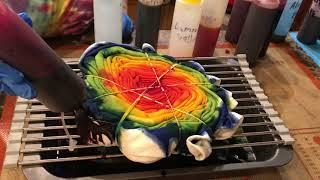 Reverse Rainbow Spiral Tye Dye DIY Tutorial 2x speed (No Talking)