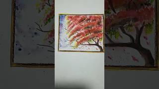 Easy Watercolor painting।।~~#easytreedrawing#watercolor#shorts#trending#viralvideo#youtubeshorts