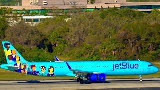 First Ever Jet Blue Livery! Blue Unity ATC Departure Dude Spotting TPA