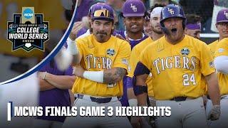 Men's College World Series Finals, Game 3: LSU Tigers vs. Florida Gators | Full Game Highlights