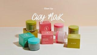 Glam Up - Clay Masks (Avocado, Pink Lemon, Matcha Tea-tree) #claymask #kbeauty #skincare #glamup