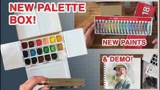 New found watercolor palette box, new Holbein paints & demo for you!